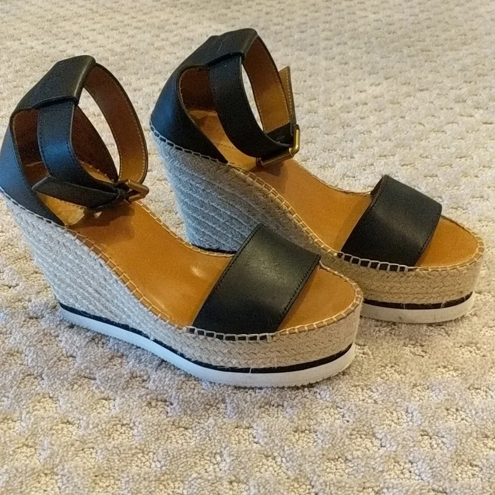 See by Chloe wedge espadrilles leather - Picture 1 of 8